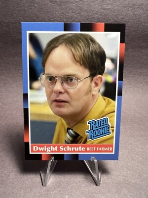 Dwight Schrute Custom Baseball Card - Donruss Rated Rookie Style - The Office
