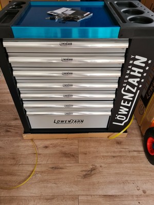 Werkzeugwagen 7 Schubladen bestückt Werkstattwagen Rollwagen XXL Löwenzahn Neu