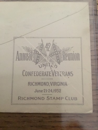 Sons of Confederate Veterans 1932 UCV 42nd Reunion First Day Issued Stamps NICE!