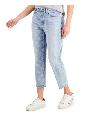 

TOMMY JEANS Женские синие эластичные укороченные джинсы свободного кроя с карманами на молнии, размер 2\26, Синий, T1BK2EZF