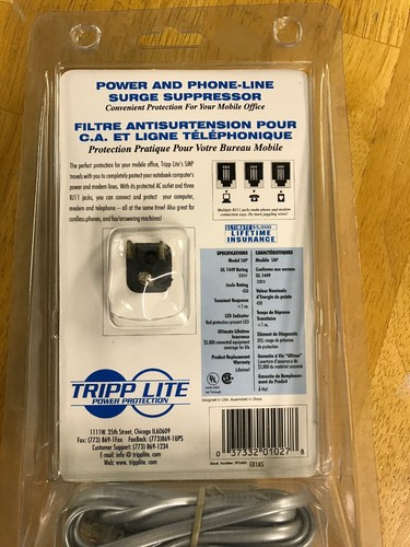 Tripp Lite SMP Notebook Computer Surge Suppressor with RJ11 line NEW in Box