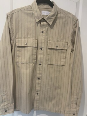 TOPMAN BEIGE OVER SHIRT SNAP MEN S MEDIUM-NEW W/O TAGS