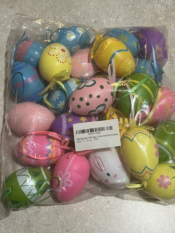 Easter Decorations Egg Tree Ornaments, 24 Pcs Eggs Ornaments