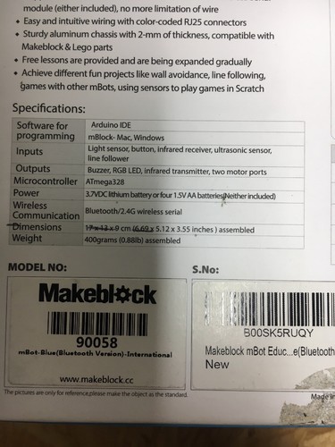 Makeblock mBot Educational Robot Kit. Bluetooth LED. Robotics