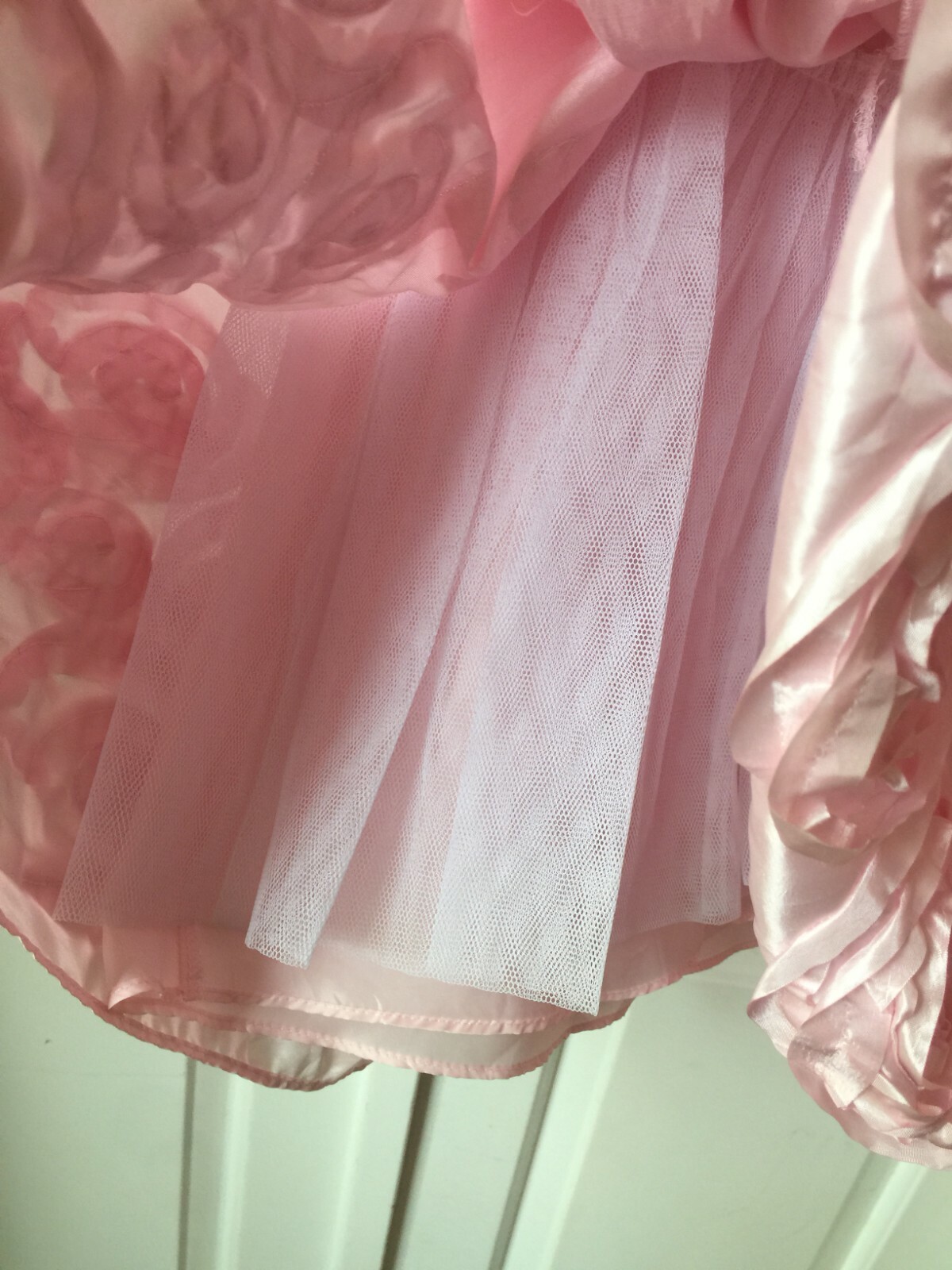 Gorgeous pink with flowers & tulle Easter/Flower Girl Bonnie Jean Dress Size 10