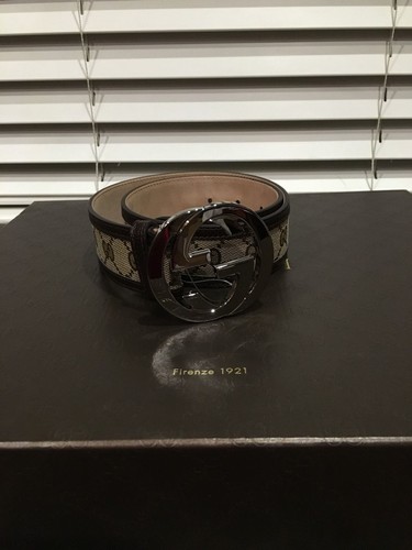 Gucci Belt Sherry Line Interlocking G Brown Canvas Leather Gucci | Accessories | Gucci Interlocking G Buckle Canvas X  main image 4