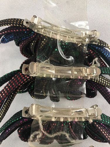 Vintage hair bows lot of 8 clip hair bows New Old Stock Black White Gold