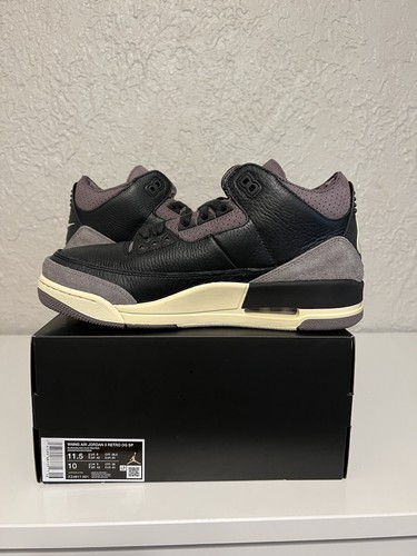Pre-owned Jordan Size 11.5 - A Ma Maniére X Air  3 Retro Black Violet Ore W