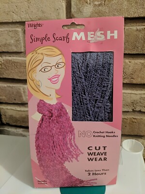 Wrights Simple Scarf Mesh Needle Included Blue Craft Kit