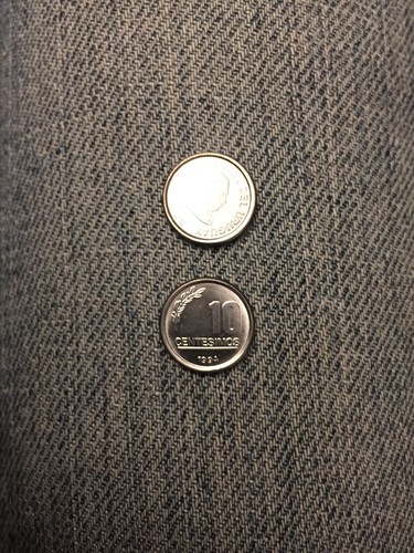 Uruguay 2 Coins 1994 10 Centimos Shiny