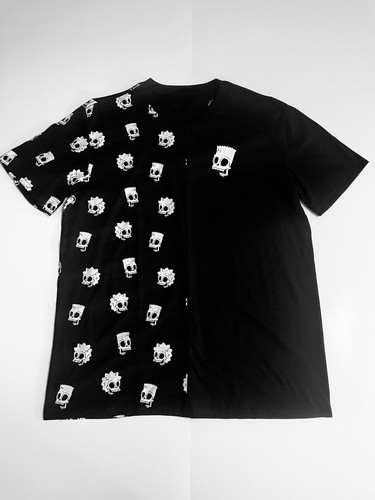 FACTORY ERROR The Simpsons Mens Large Black Graphic T-shirt