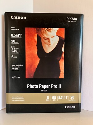 Canon Photo Paper Pro II, 8.5 x 11 Inches, 20 Sheets (2737B013)
