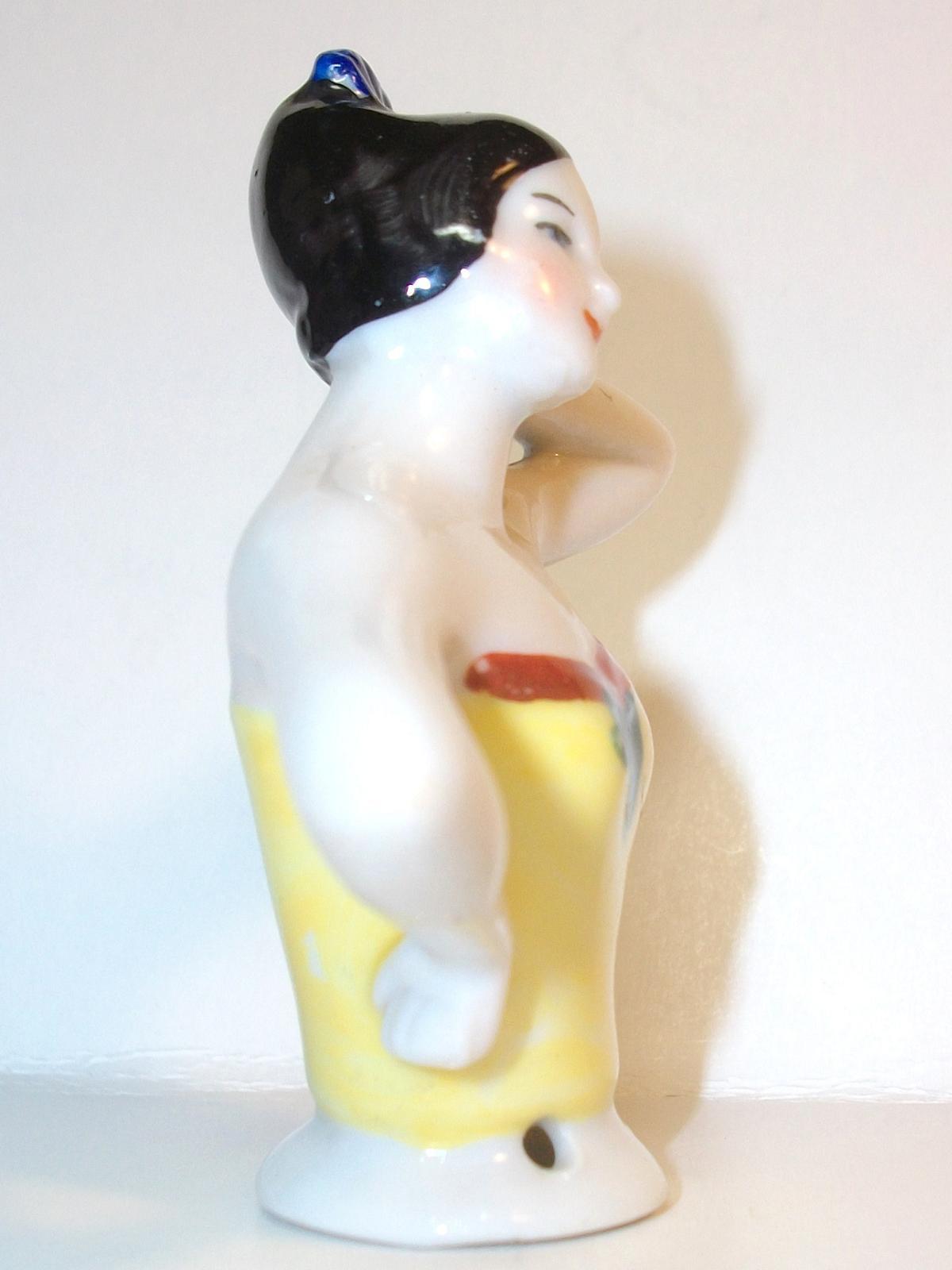 1925 German Porcelain Half/Pincushion Doll 2.5 inch Hertwig Co.