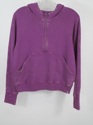 NWT JOY LAB Loose Fit Sweatshirt Women XS Purple 1/2 Zip Pullover Hoodie Active