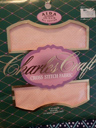 3 - Pink Cross Stitch Fabric Aida 14 ct