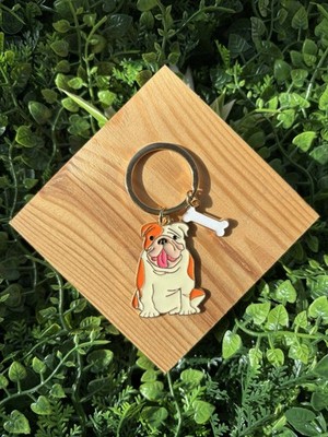 English Bulldog Dog Keyring Gift For Dog Lovers And Dog Owners