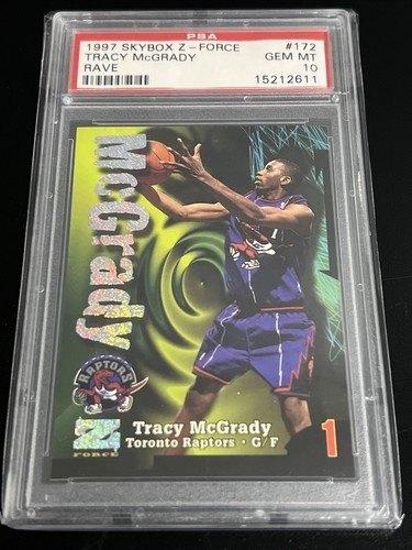 Tracy McGrady 1997 Skybox Z-Force Rave Rookie RC #/399 PSA