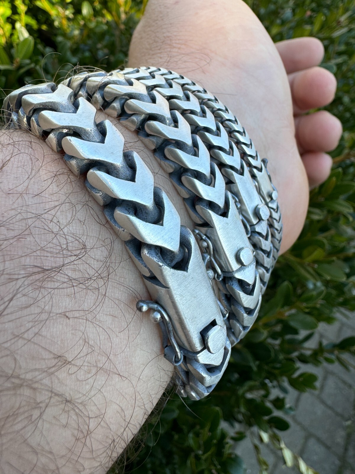 Pre-owned Silver Big 4-10mm Franco Chain Necklace Or Bracelet Oxidized Real 925  Box Clasp