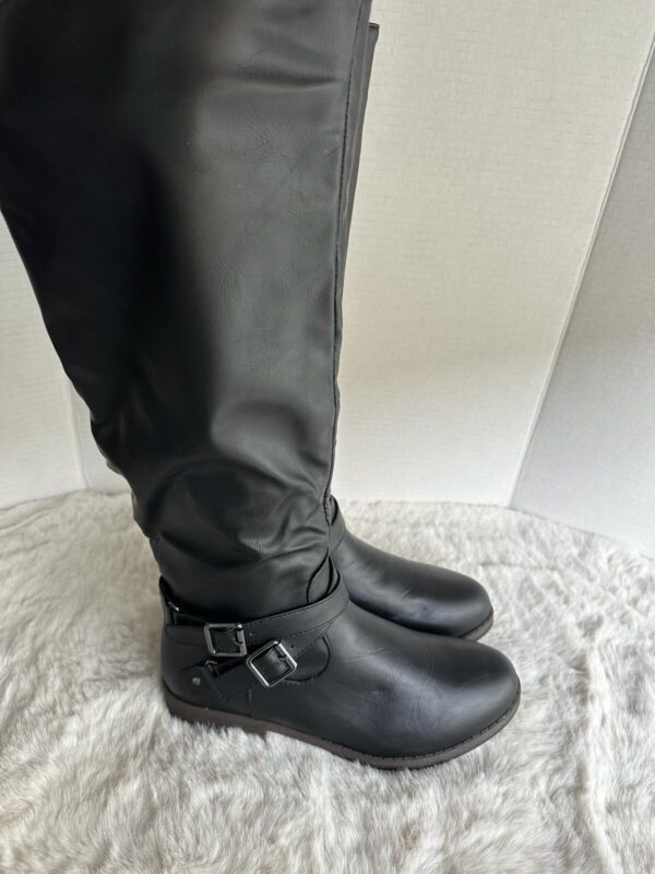Fergalicious By Fergie Boots Womens 8.5 Black Knee High Tall Side Zip Buckle