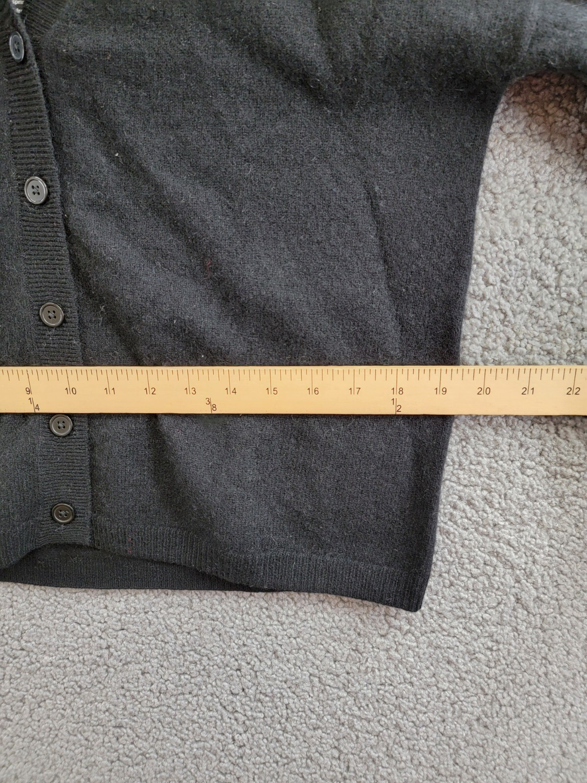 C by Bloomingdale's Cashmere V-Neck Cardigan Women's XS Black Button Closure L/S - Picture 6 of 16