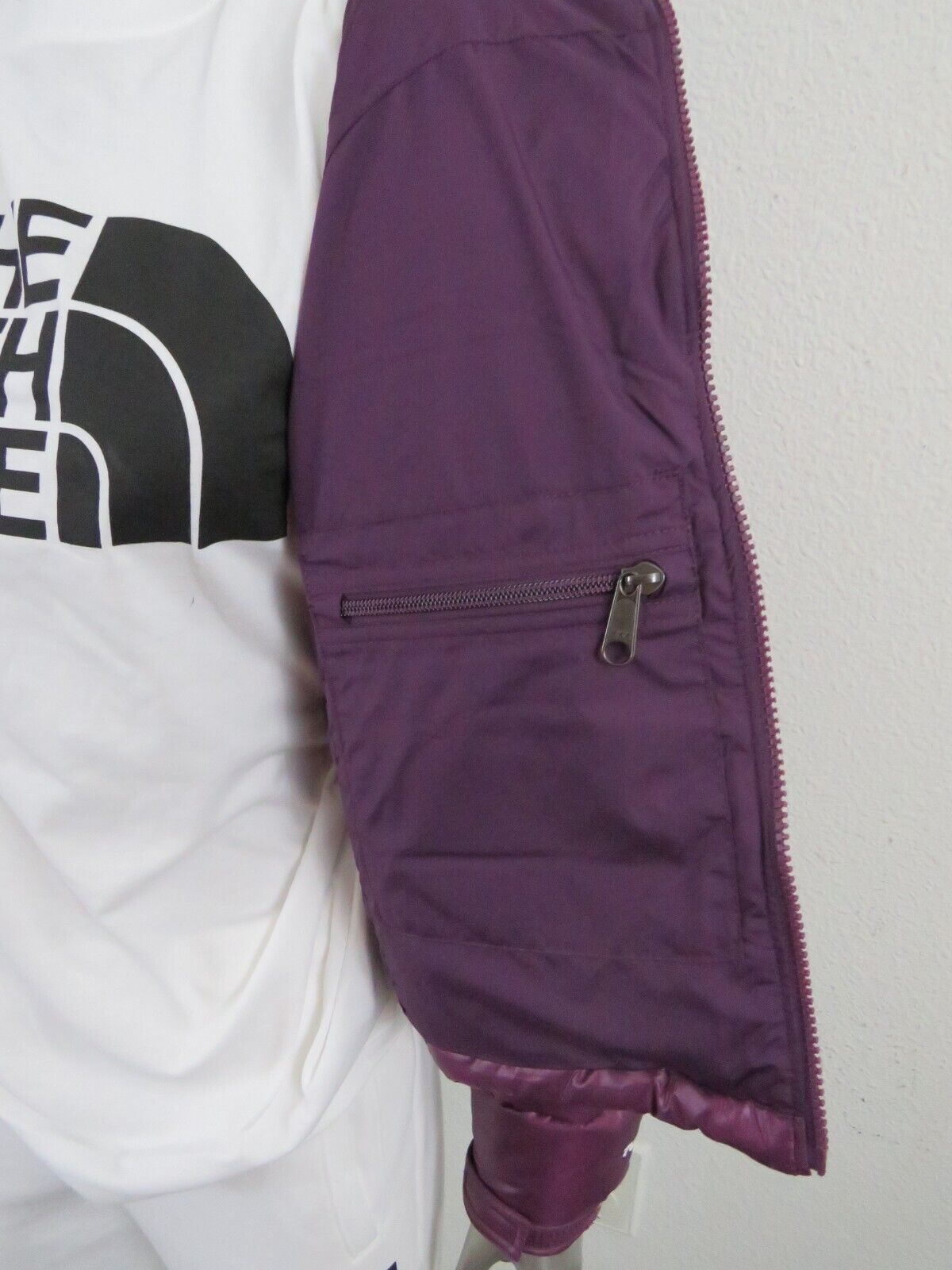 Pre-owned The North Face Womens  Retro Nuptse 2000 Short Crop 700-down Jacket - Purple