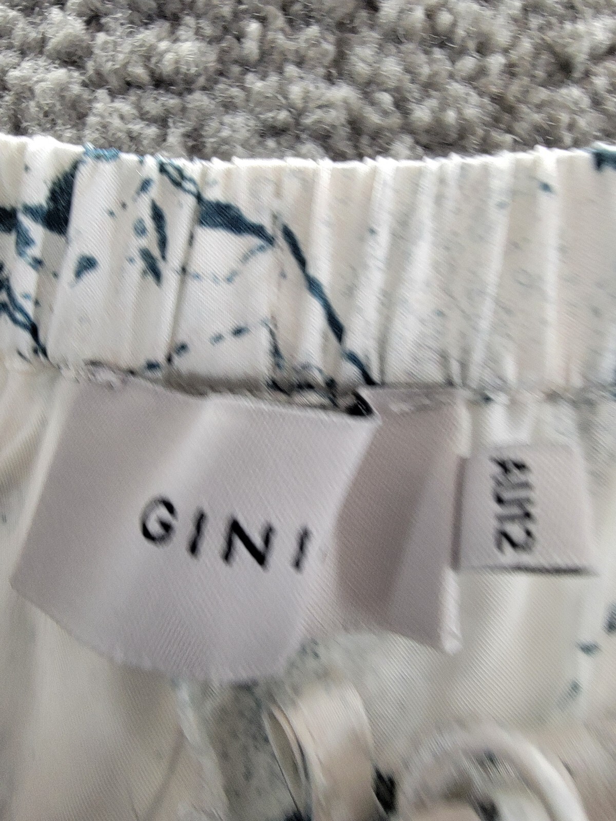 GINIA Silk Pajama Shorts Women's 8US Carrara Marble Drawstring Elastic Waist - Picture 16 of 17