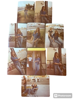 9 Found Photos Pretty 80s Teenage Girl Long Feathered Hair Goofing Around