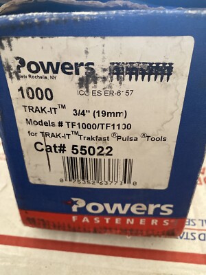 POWERS FASTENERS 55022B Power Actuator Nails 3/4'', INCLUDES FUEL-CELL, 1000-PACK