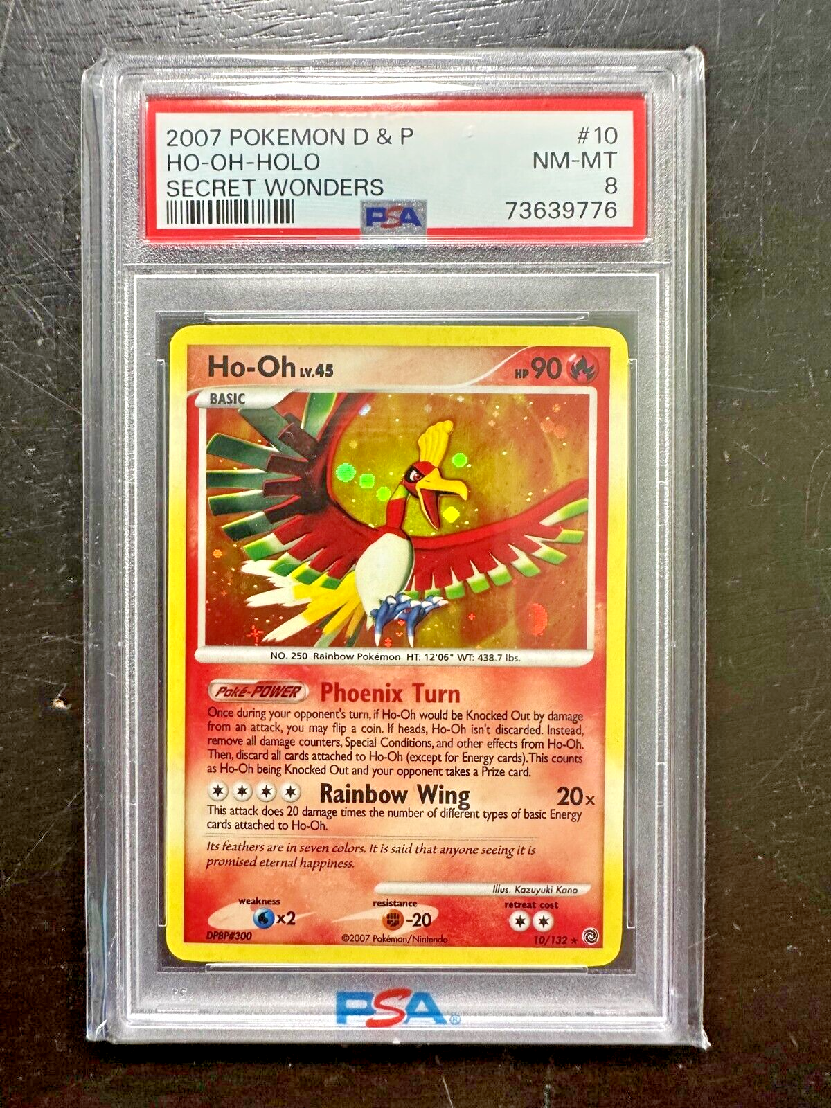PSA 8 NM-MT Ho-Oh Holo 2007 Pokemon D&P Secret Wonders #10