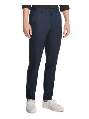 

DKNY Мужские темно-синие плиссированные брюки чинос, Navy, 43NB605