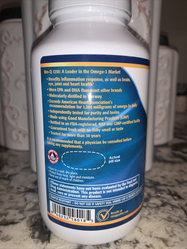 Res-Q 1250 EPA \u0026 DHA Omega-3 Fish Oil 