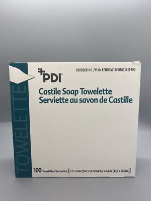 PDI Castile Soap Towelettes Box Of 100 D41900 Individually Wrapped Single Use