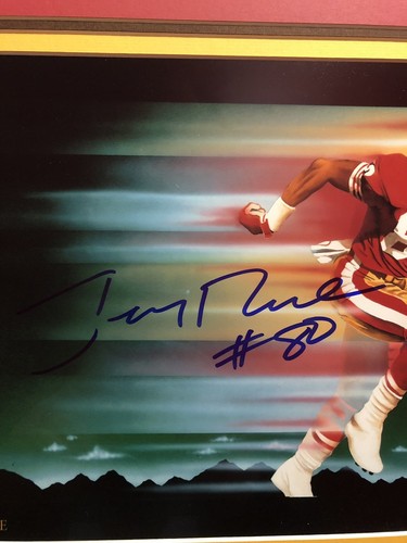 Jerry Rice Autographed 11x14 Terry Smith Print Triple Matte Professional Frame