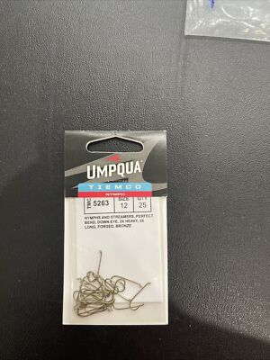 Umpqua Tiemco Nymph Fly Fishing Hooks TMC 5263 Sz 12 Qty 25 Bronze New