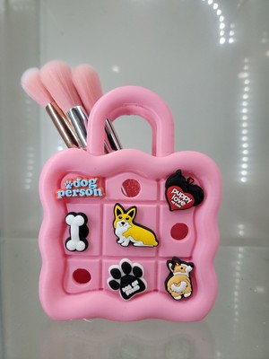 Clog Style Hand Bag Desk Accessory Holder Use Your Own Clog Bits, Charms Jibbitz