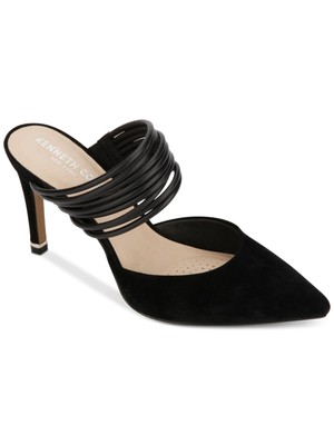 

KENNETH COLE Женские черные кожаные туфли-мюли Riley 85 на каблуке на шпильке, размер 6,5 м, Черный, KLS9123SU