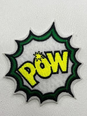 Cartoon Comic Style Onomatopoeia Word Balloon POW! Patch M012