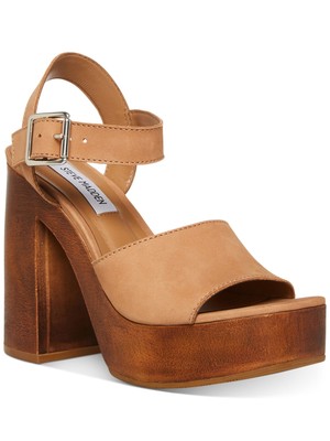 

STEVE MADDEN Женские коричневые кожаные босоножки на каблуке Kye 1-1/2 дюйма на платформе 9,5 м, Коричневый, KYE01S1