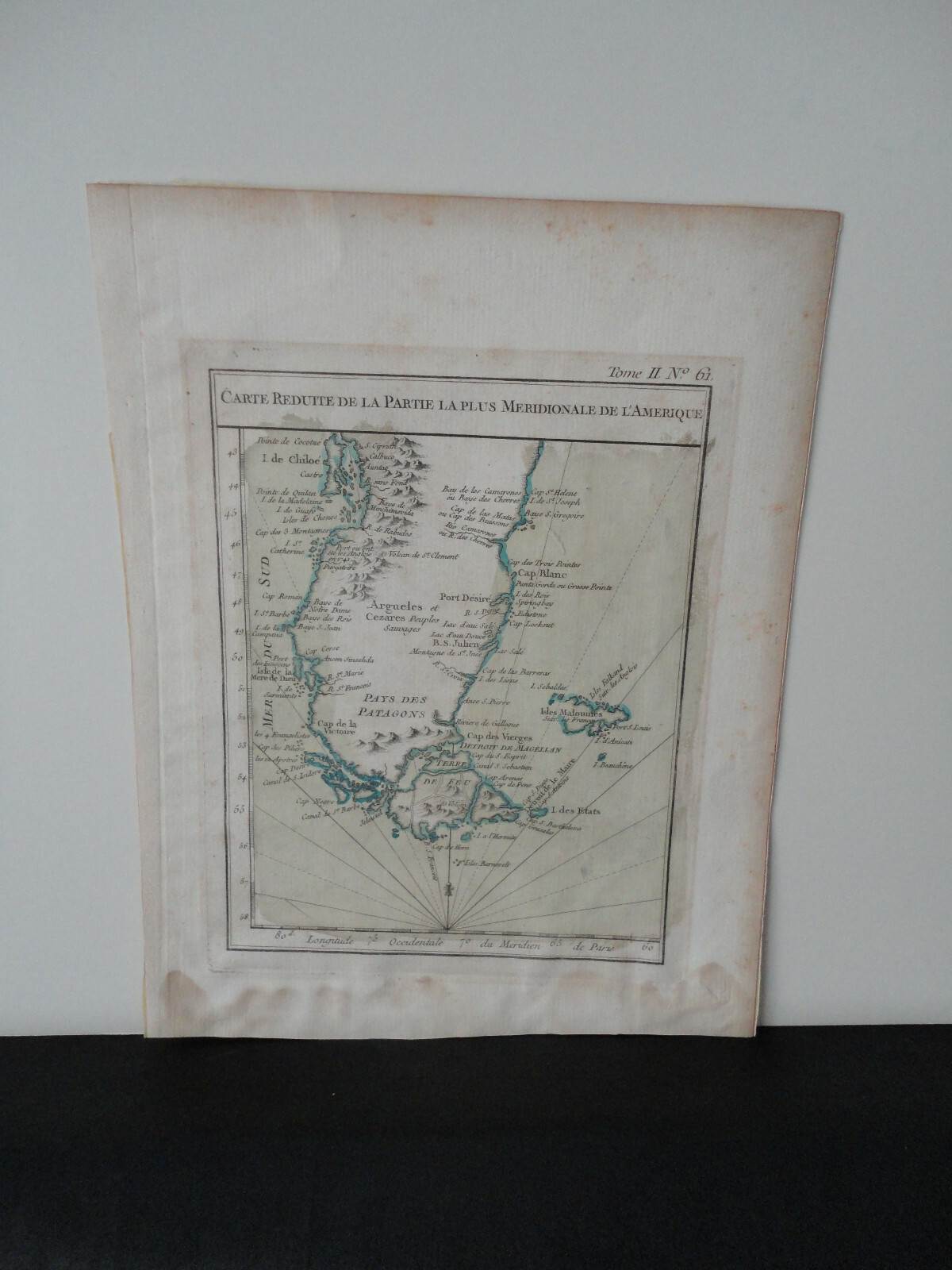 1764 Jacques Bellin Carte Reduite de la Partie la plus Meridionale de L'Amerique