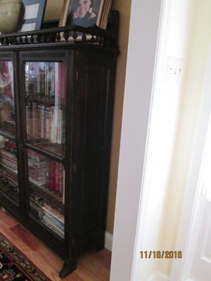 Walnut  Book case ( EASTLAKE) 1870's  with Glass double doors - Victorian