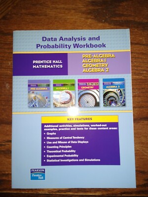 PRENTICE HALL MATH DATA ANALYSIS AND PROBABILITY WORKBOOK & teachers guide