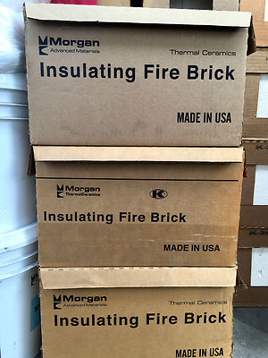 K26 Insulating Firebrick 9 x 4.5 x .50 Morgan Thermal Ceramics 2600F Box of 4