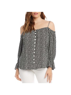 Женская блузка KAREN KANE с длинным рукавом и круглым вырезом горловины