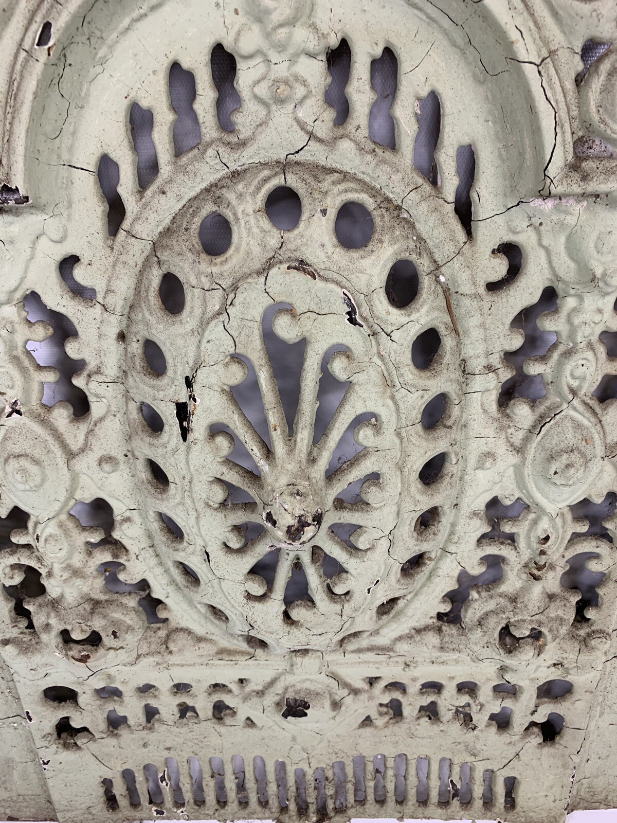 Gorgeous Victorian Cast Iron Arched Fireplace Frame w/ Cover