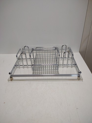 Vintage Oneida Chrome Silverware Buffet Caddy with Acrylic Base