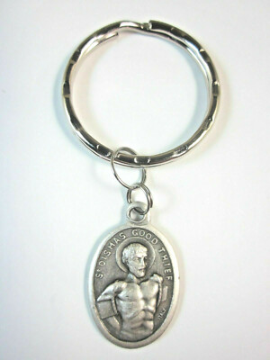 St Dismas the Good Thief Medal Italy Key Ring Gift Box & Prayer Card