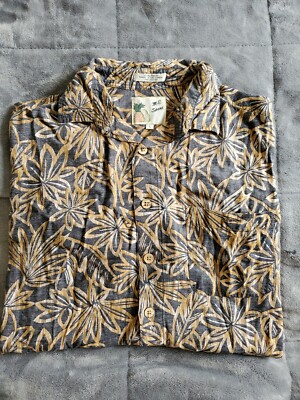 ME Sport Men's Reverse Design Hawaiian/Aloha Rayon Shirt SZ L