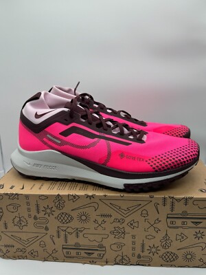 Nike Womens React Pegasus Trail 4 GTX Pink Gore-Tex Shoes Sz 11.5 NEW FN7769-600
