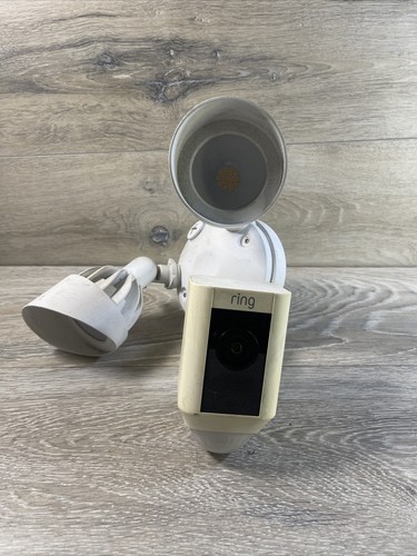 Ring Floodlight Cam Wired Plus Surveillance Camera 1080p - White. Not Tested