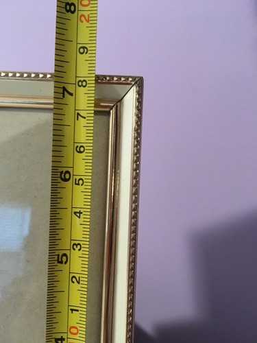 Vintage Metal White Beaded Picture Frame 5x7 Photo